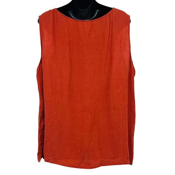 Citron Santa Monica Women Plus 3X Burnt Orange Silk Sleeveless Tank Top EUC - Picture 5 of 8